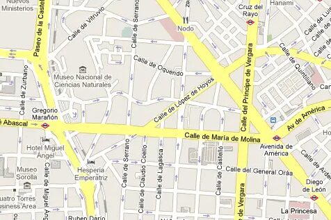 Mapa con la ubicación de las pruebas en Madrid