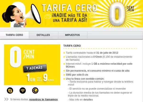 Tarifa Cero de MÁSmovil