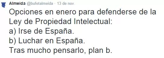 Captura del Twitter del abogado Carlos Sánchez Almeida