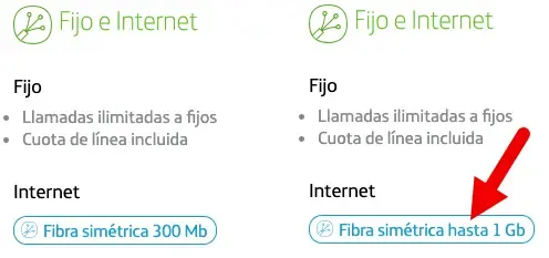 Movistar añade el hasta a la velocidad de 1 Gb