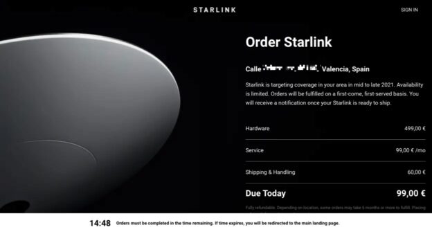 Pedido Starlink