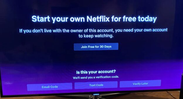 Mensaje compartir cuenta Netflix