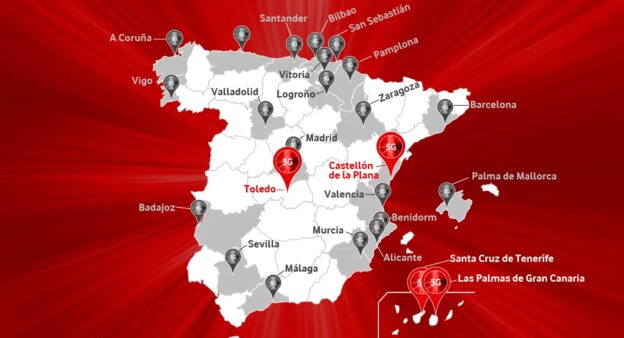Cobertura 5G de Vodafone en 25 ciudades