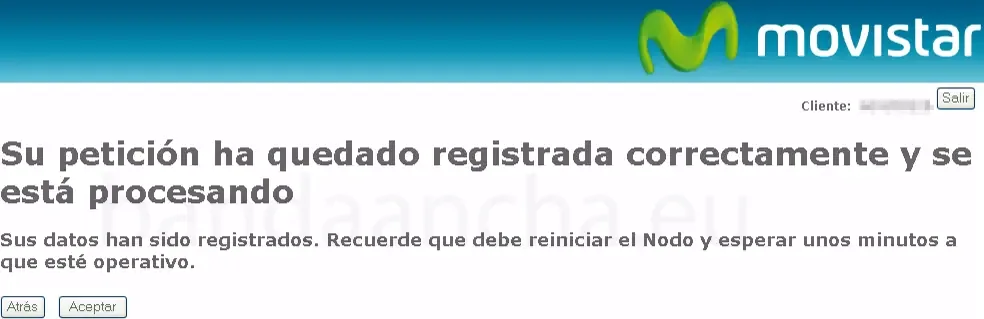 Registro del femtonodo de Movistar