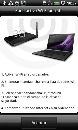 Instrucciones Zona activa wifi