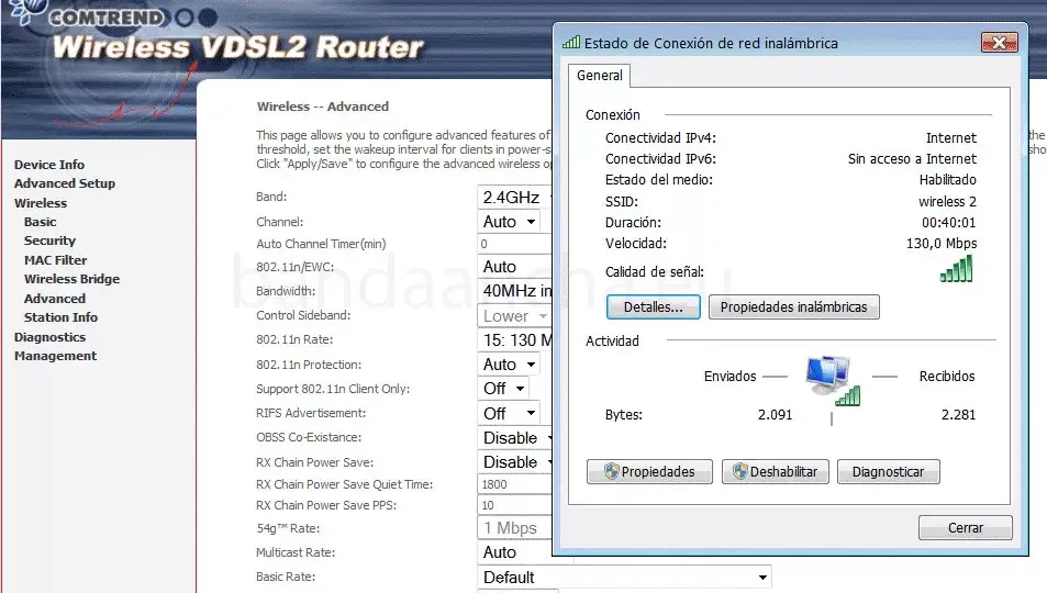 Configuración Comtrend VR-3025un