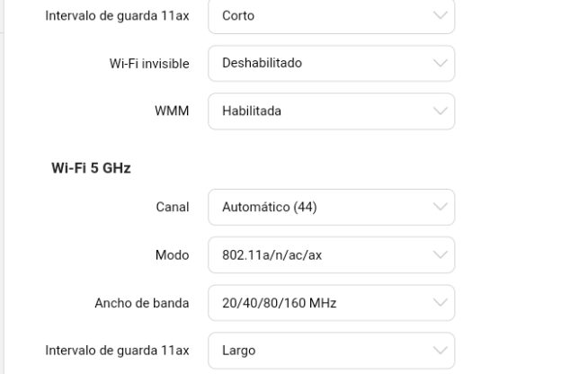 Configuración wifi del Huawei AX3