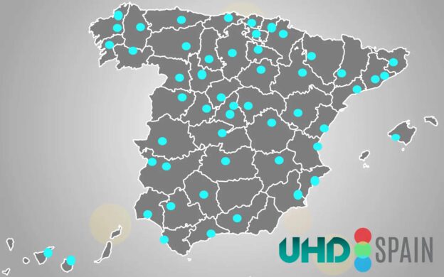 Centros emisión TDT UHD Spain