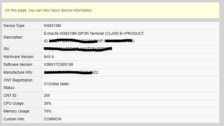 ONT Huawei HG8310M