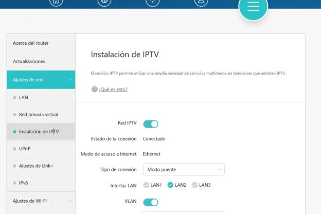 Configuración de la VLAN de TV
