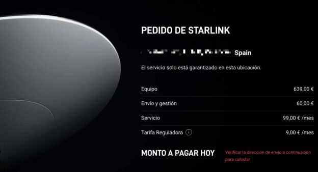 Pedido de Starlink
