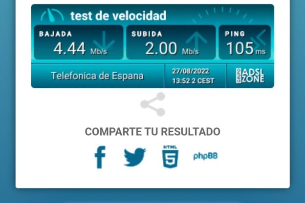Velocidad radio 4G de Movistar