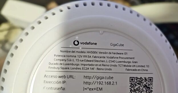 Vodafone GigaCube etiqueta