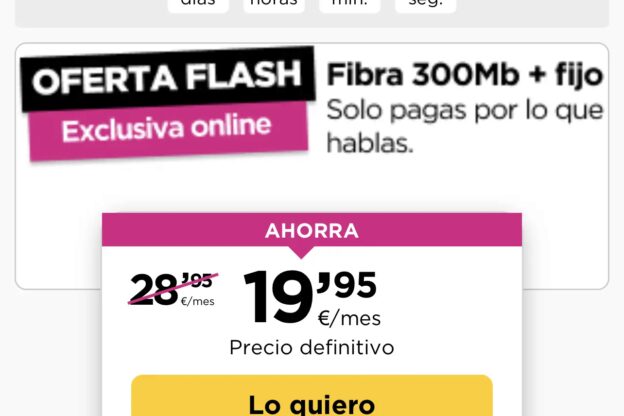 Jazztel España on X: ¡Oferta Flash Fibra en Jazztel! Fibra por 100MB por  19,95 €/mes. Precio definitivo. ¡Corre que se acaba!    / X