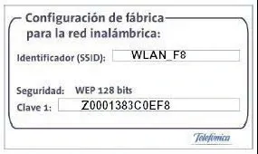 Etiqueta con la clave WiFi en los routers de Telefónica