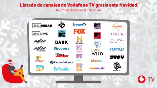 Canales Vodafone TV abiertos por navidad