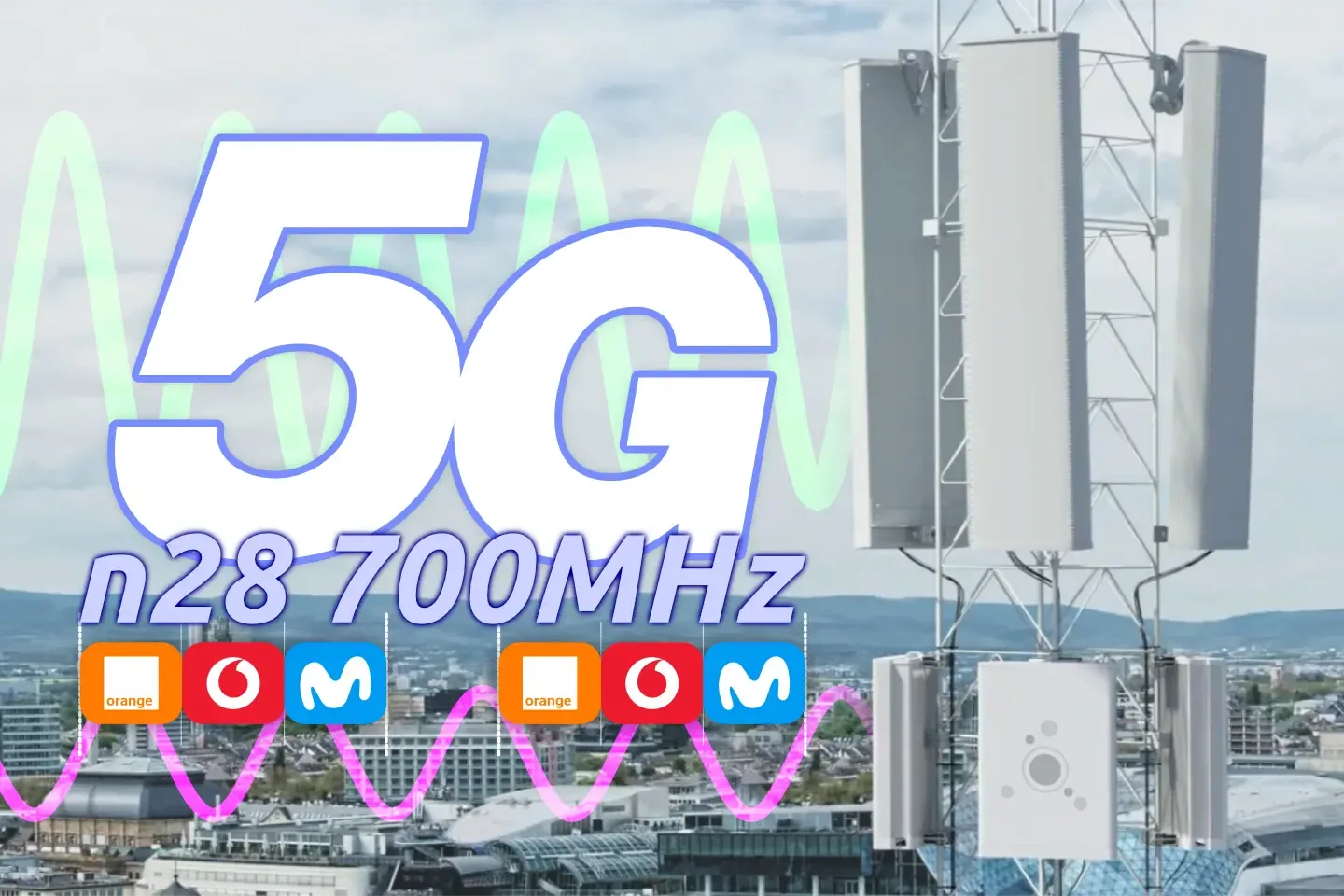 Antena 5G banda n28 frecuencia 700 MHz