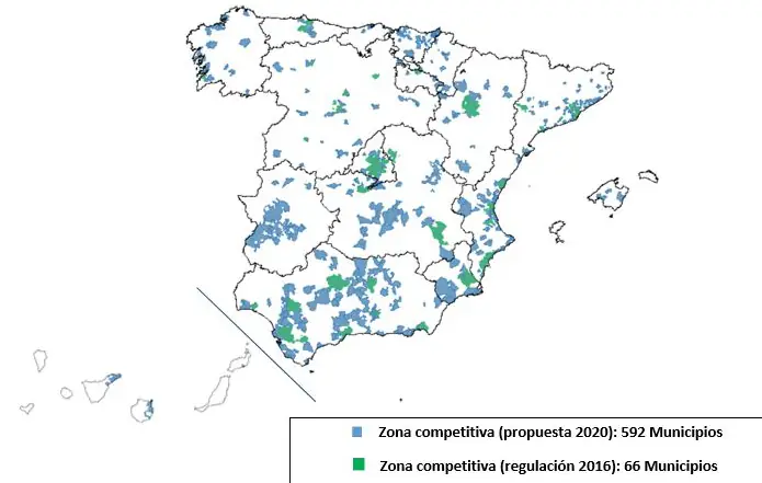 Zonas competitivas de fibra