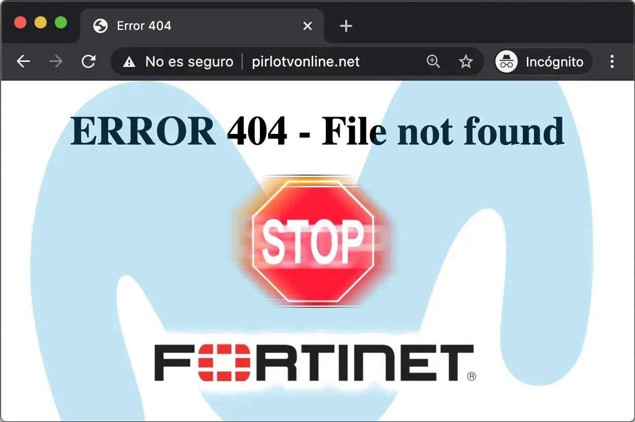 Fortinet bloqueando una web en Movistar