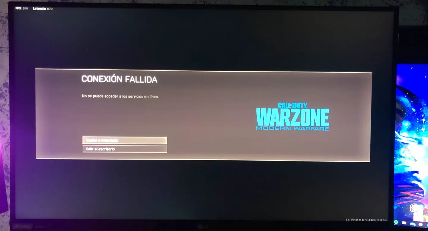 Conexión fallida en Warzone