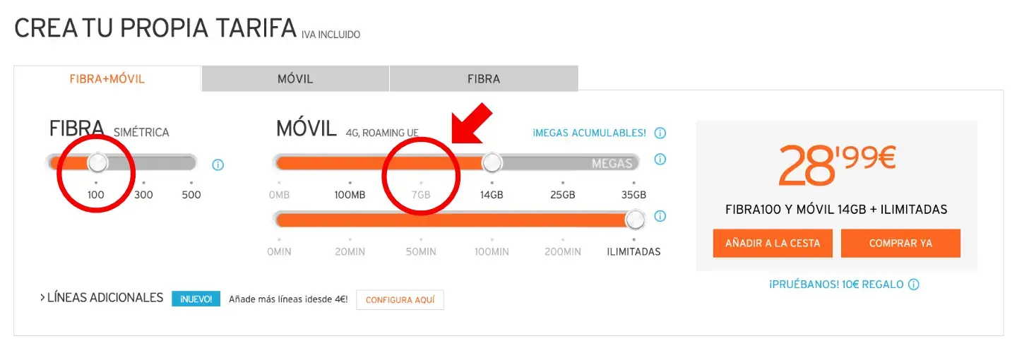 Configurador de Simyo