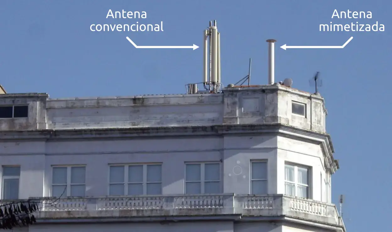 Antena convencional vs mimetizada