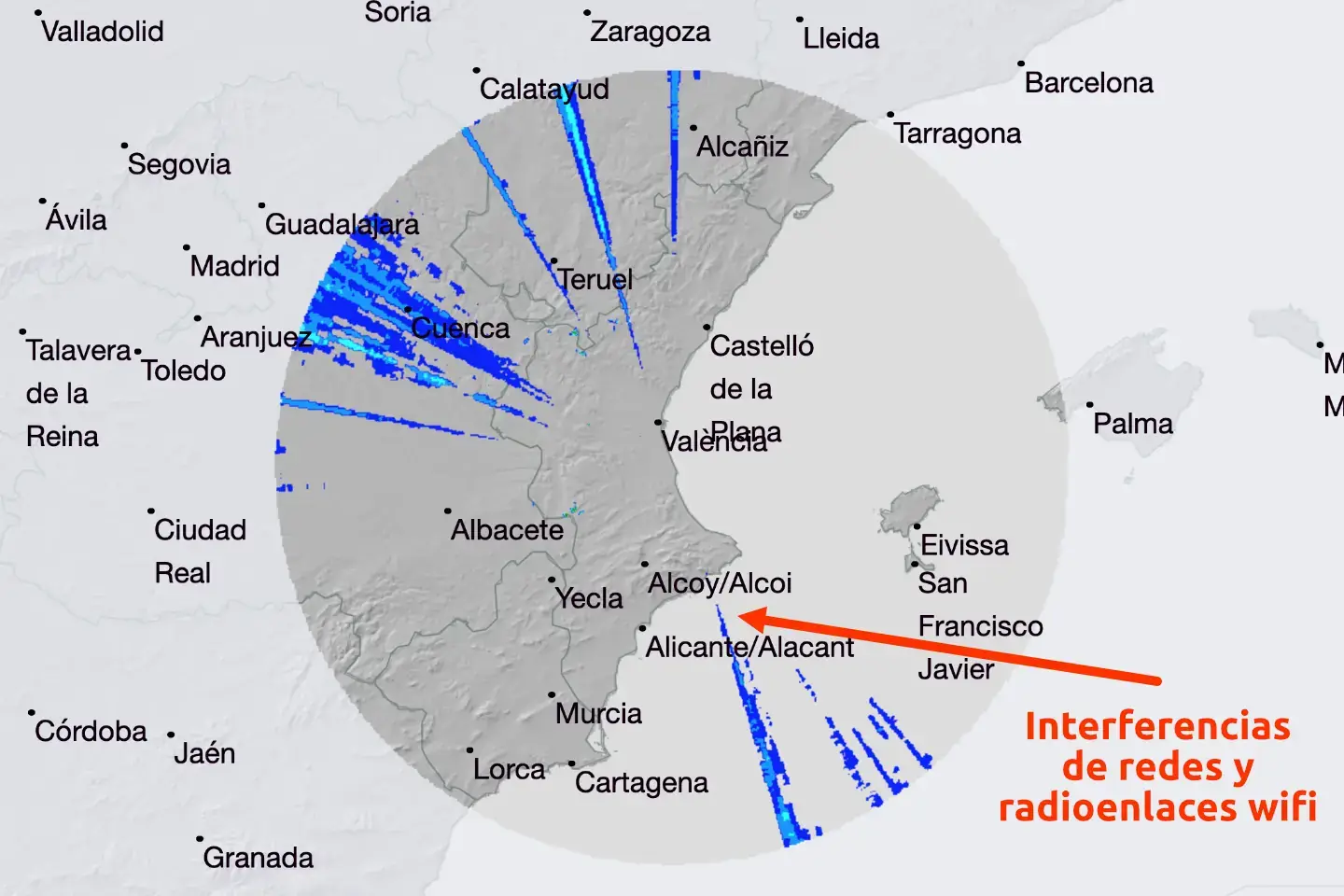 Interferencias en el radar de Valencia