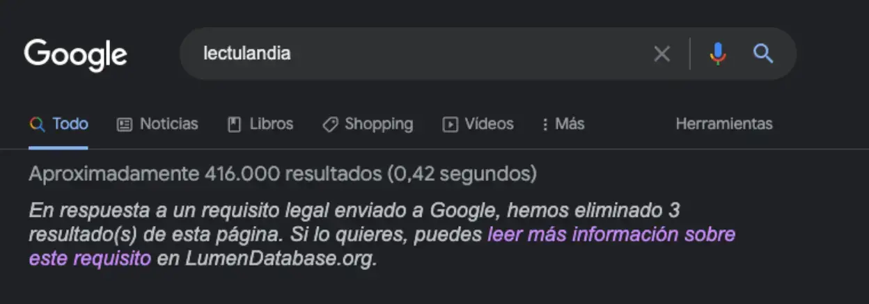 Lectulandia en Google