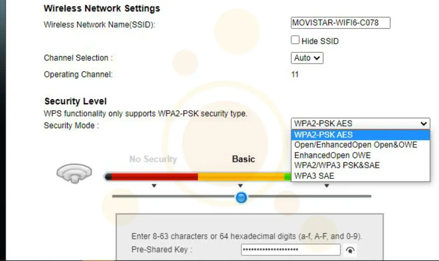 Cifrado wifi MitraStar GPT-2841GX4X5