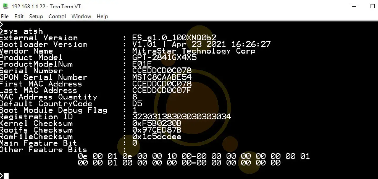 SSH MitraStar GPT-2841GX4X5