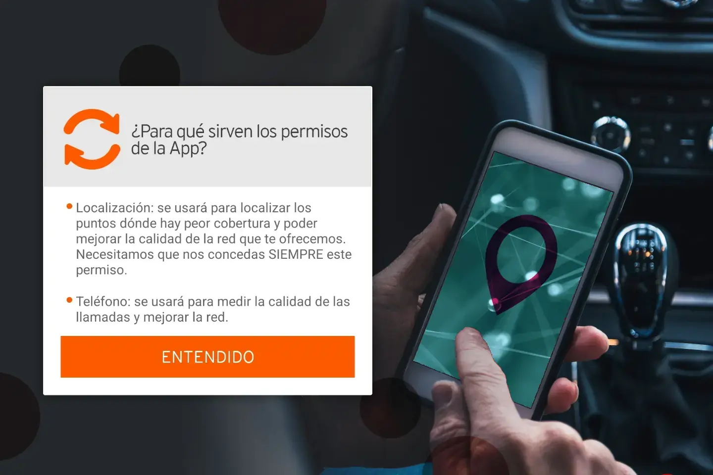 Permisos app localización Simyo