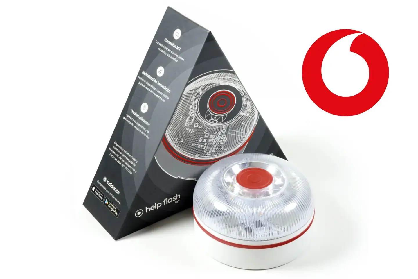 Baliza V-16 conectada Vodafone Help Flash IoT