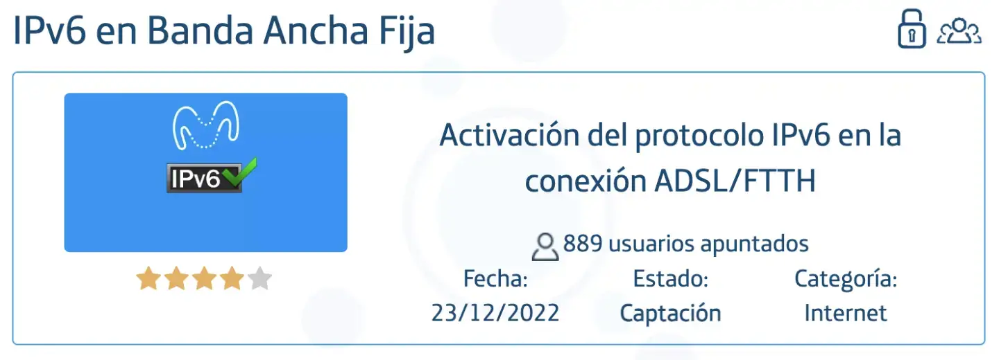 IPv6 fibra en Zona Beta Movistar