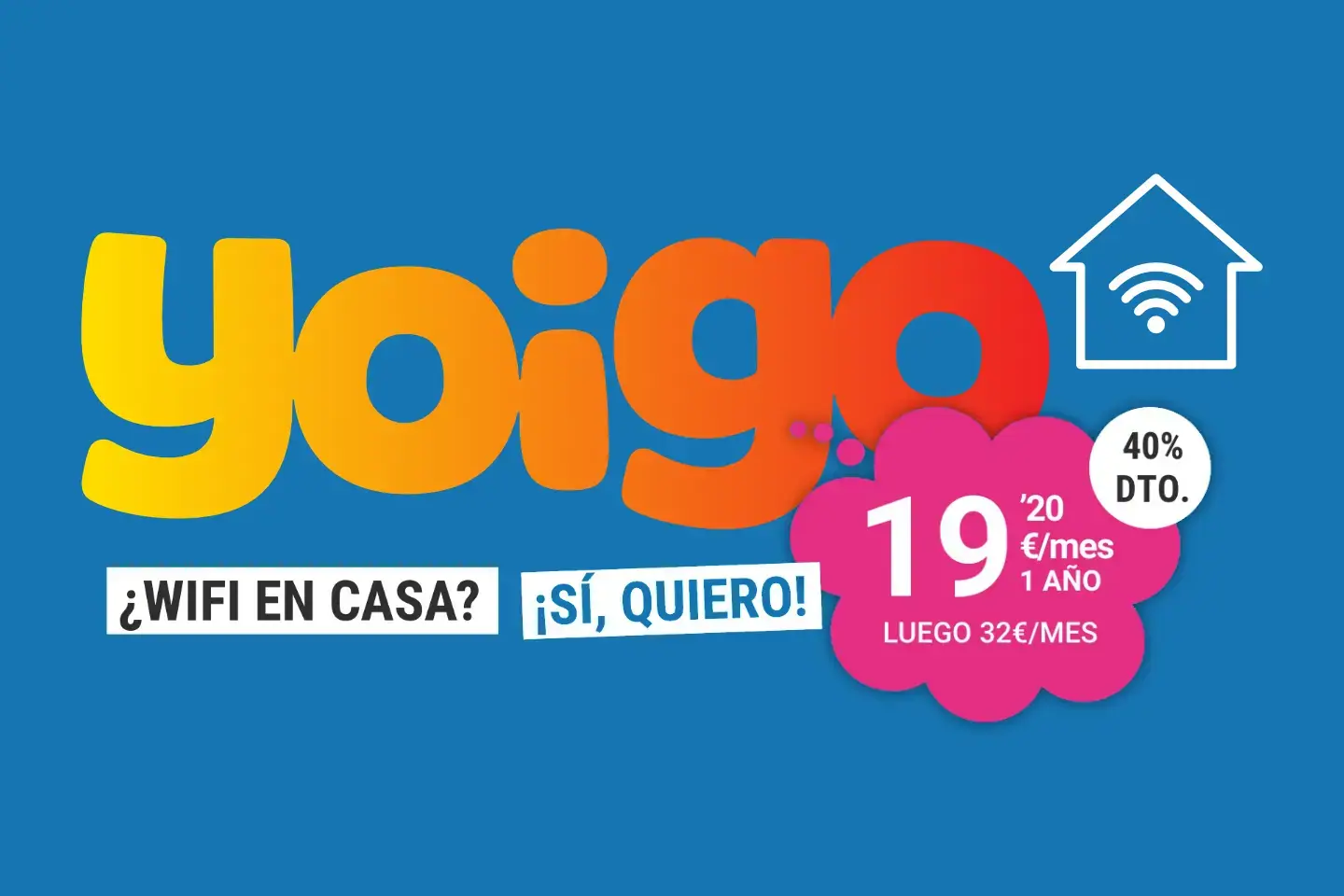 Wifi en casa Yoigo promoción fibra 500Mb 19,20