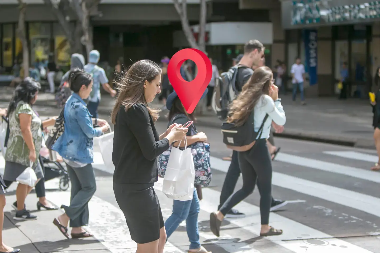 Geolocalización mujer andando