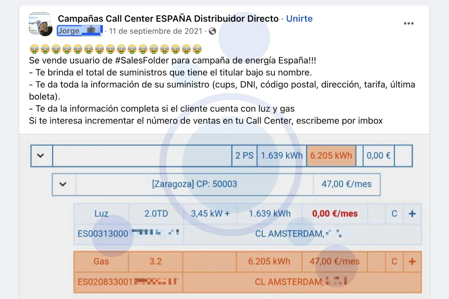 Anuncio Facebook SalesFolder Endesa