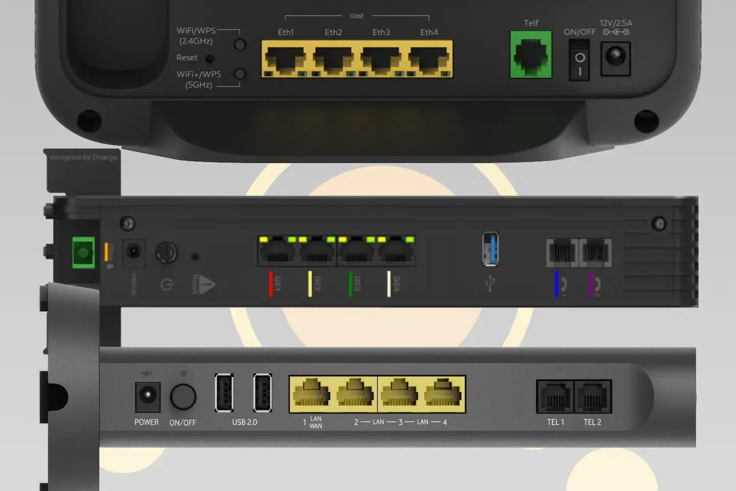 Puertos teléfono router Movistar, Orange y Vodafone