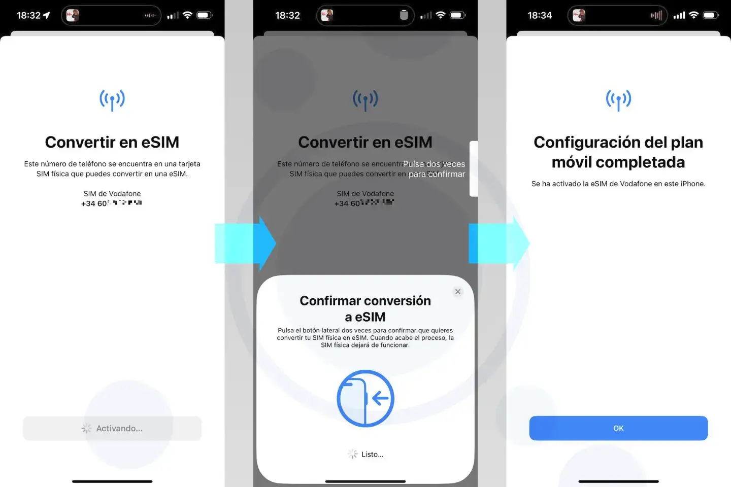 Conversión a eSIM iPhone Vodafone