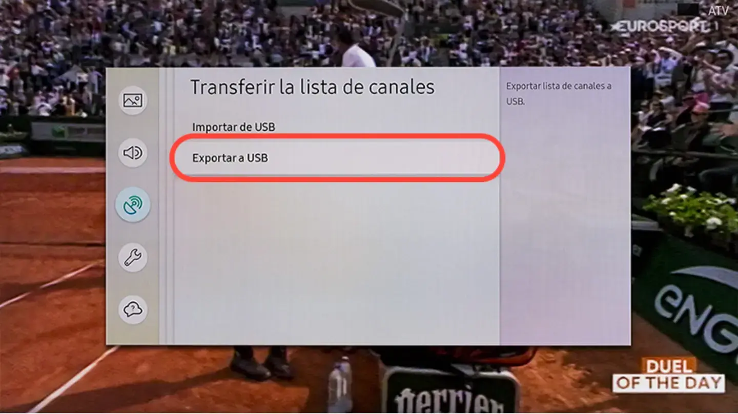 Exportar lista canales USB