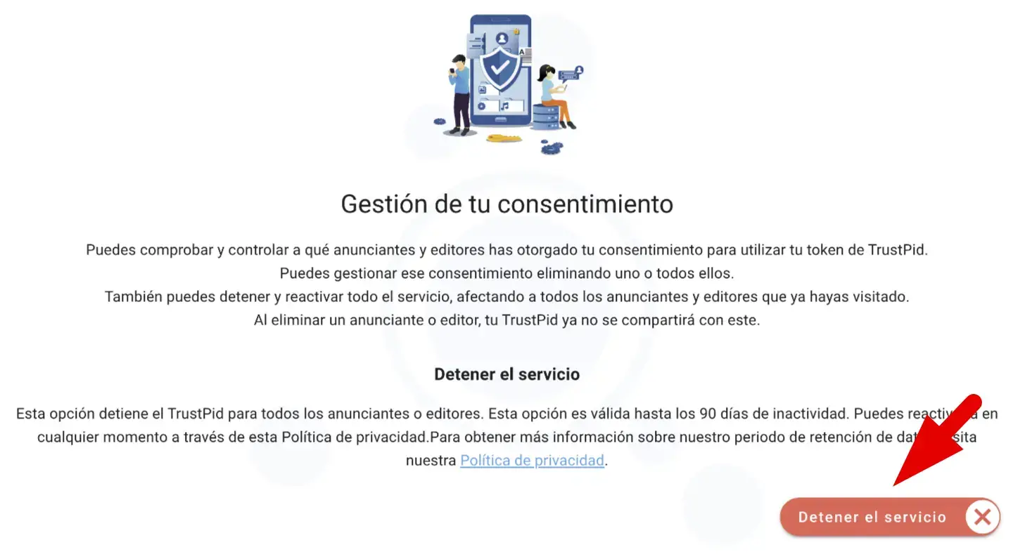 Detener servicio TrustPid Movistar