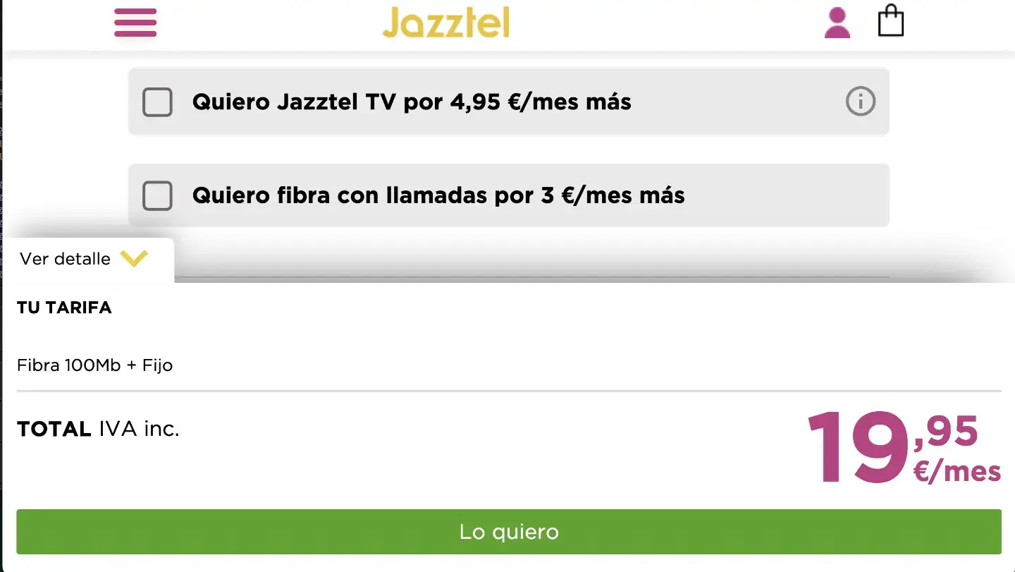 Casilla sin llamadas Jazztel