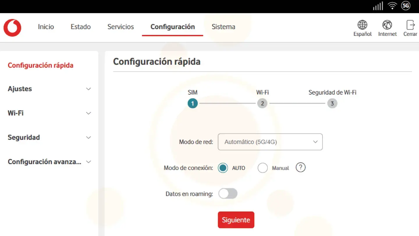 Configuración GigaCube