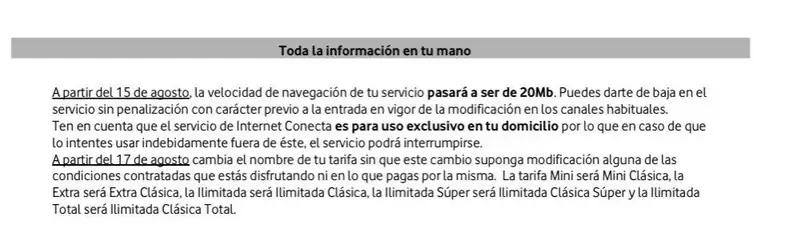 Carta de Vodafone