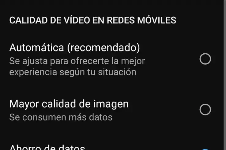 Calidad youtube