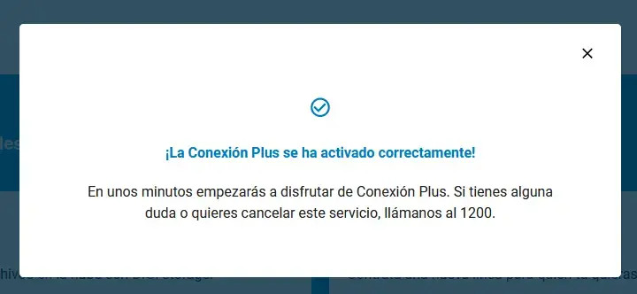 Conexion Plus activada