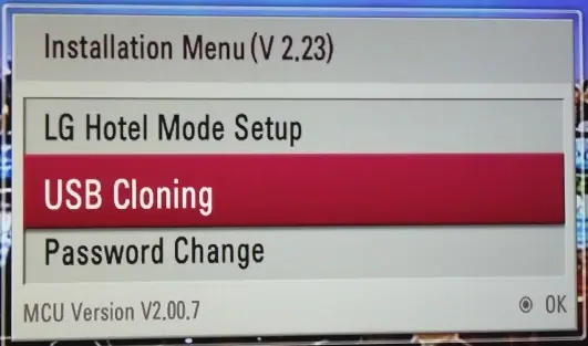 USB cloning LG TV