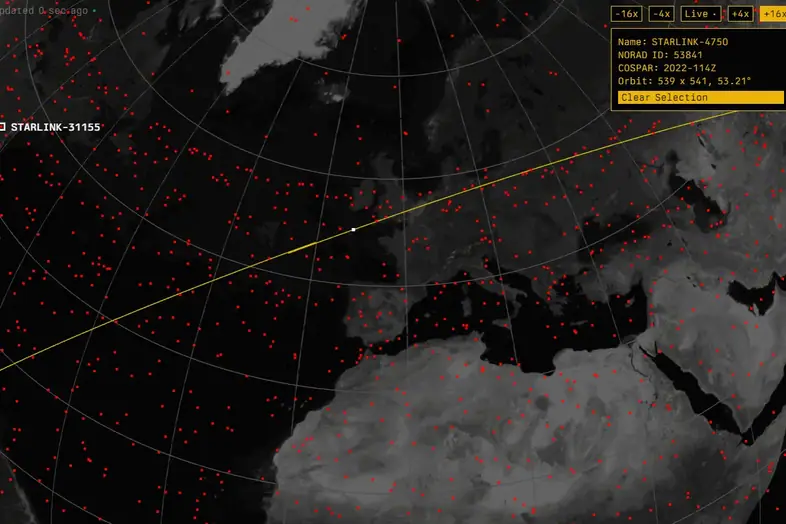 starlink sats over Spain