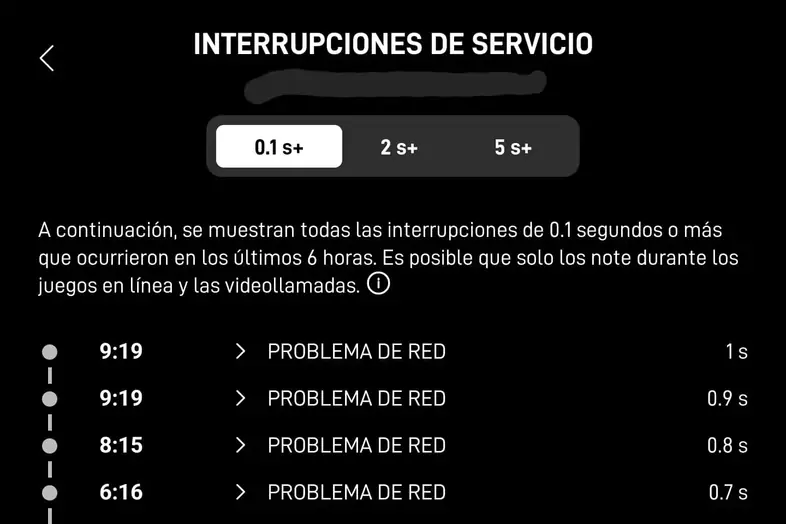 Interrupciones del servicio