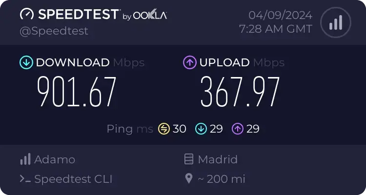 Speed test