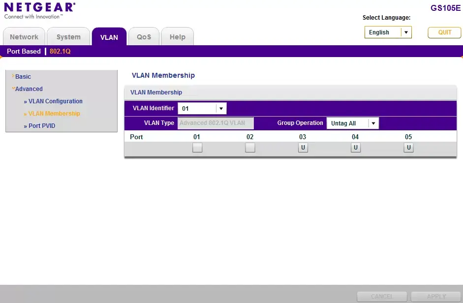 Configuración VLAN en Netgear GS105E